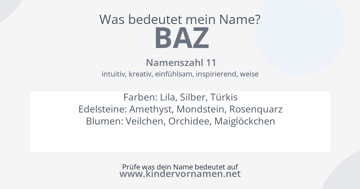 Was bedeutet der Name Baz?