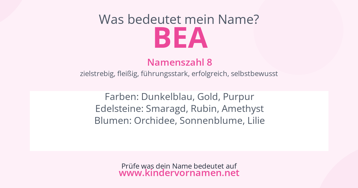 Was bedeutet der Name Bea?