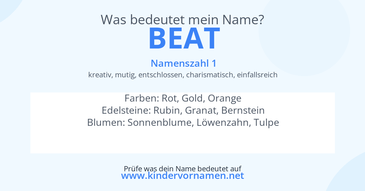 Was bedeutet der Name Beat?