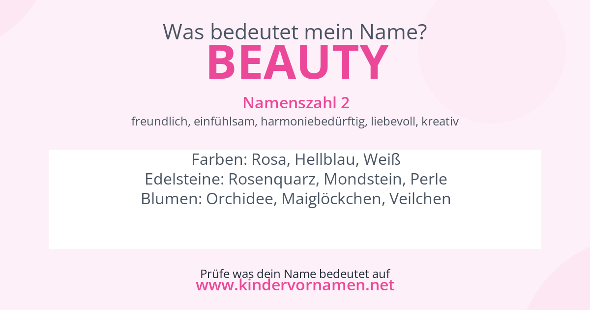 Was bedeutet der Name Beauty?