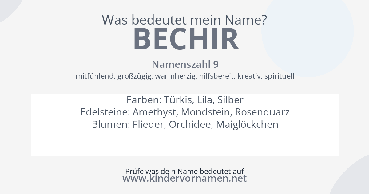 Was bedeutet der Name Bechir?