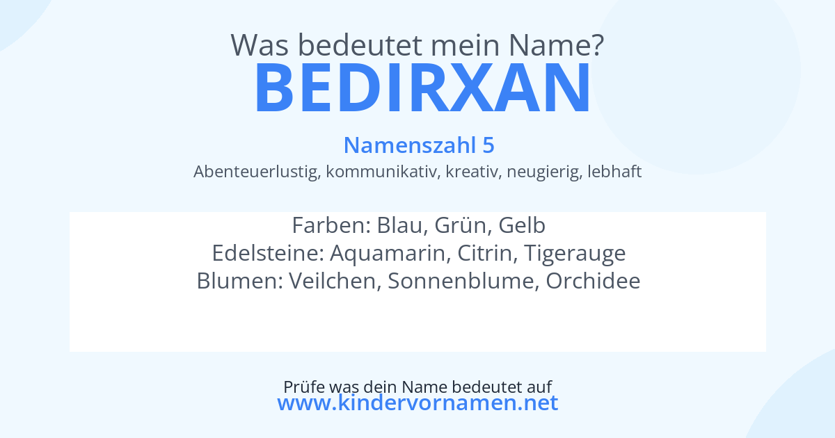 Was bedeutet der Name Bedirxan?