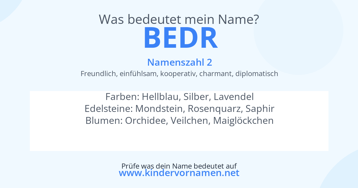 Was bedeutet der Name Bedr?