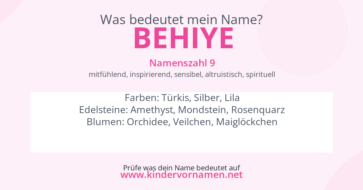 Was bedeutet der Name Behiye?