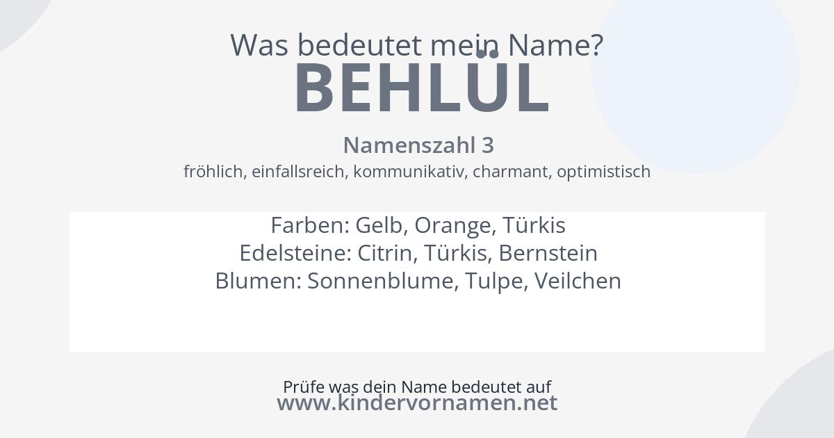 Was bedeutet der Name Behlül?
