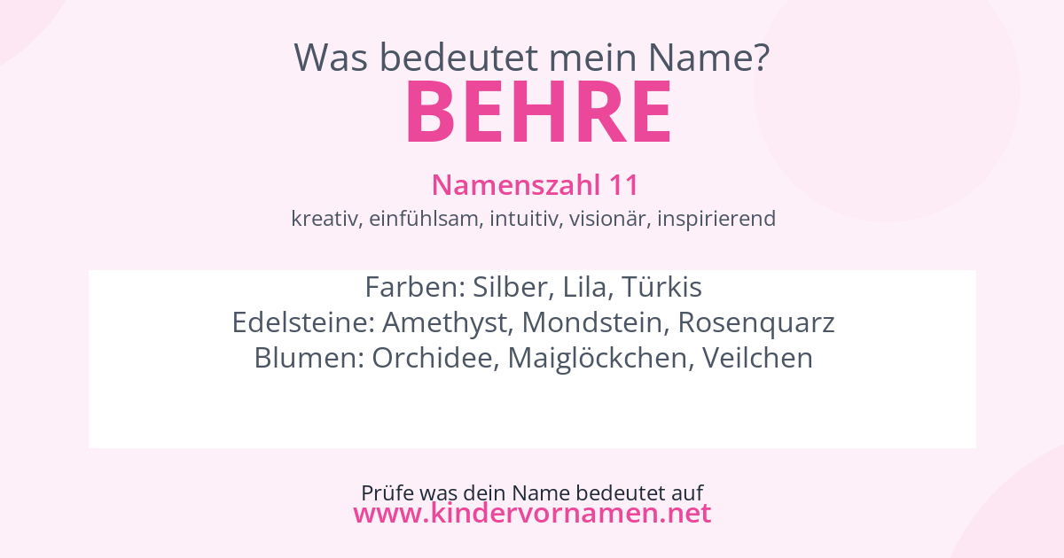 Was bedeutet der Name Behre?