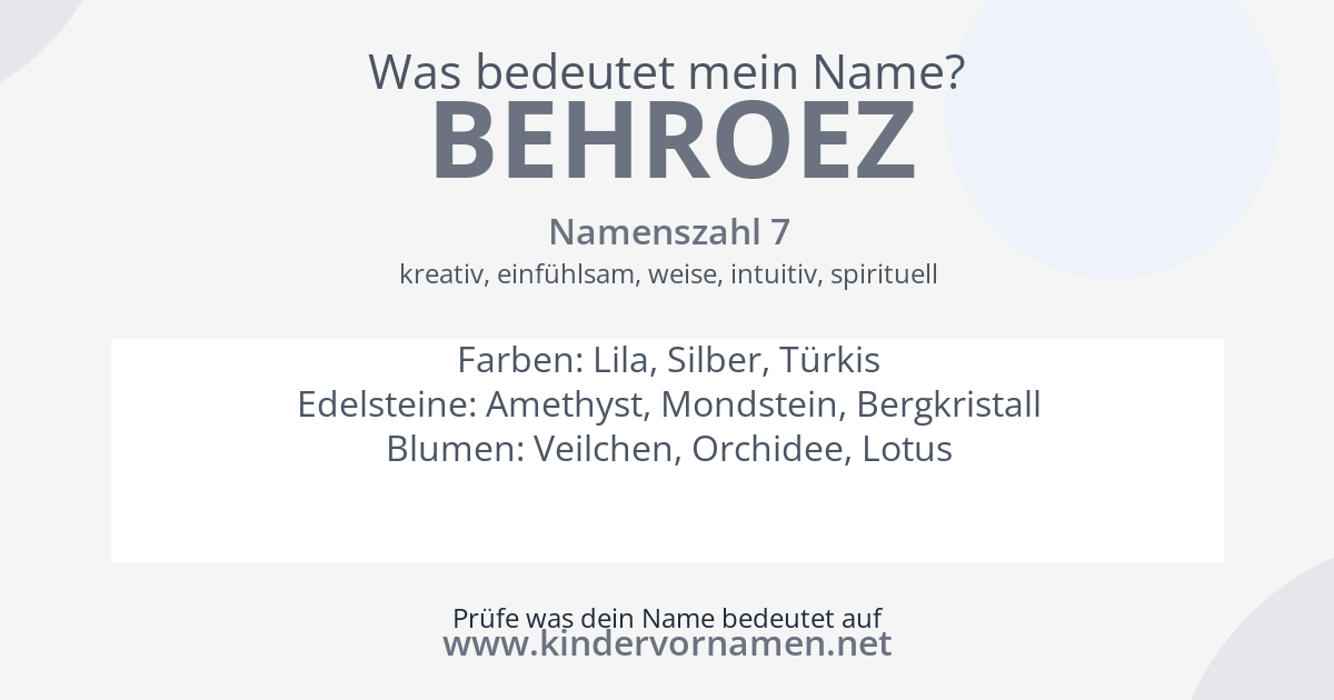 Was bedeutet der Name Behroez?