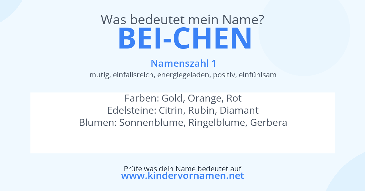 Was bedeutet der Name Bei-Chen?