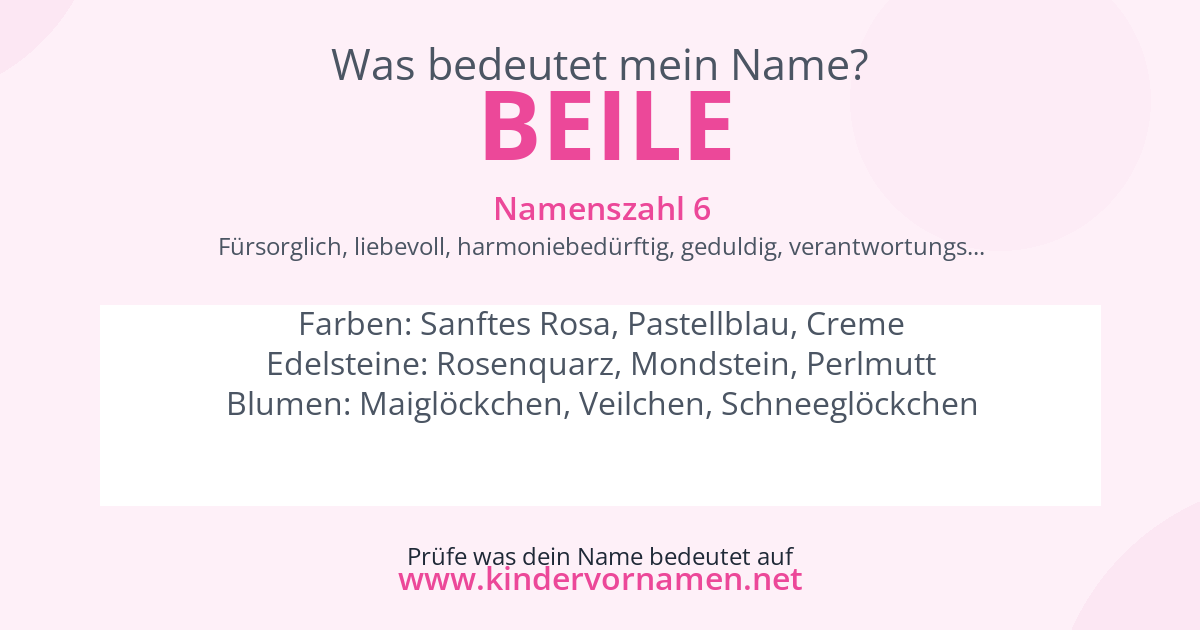 Was bedeutet der Name Beile?
