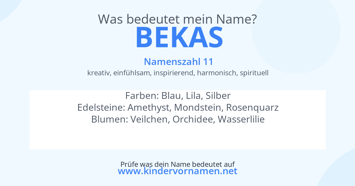 Was bedeutet der Name Bekas?