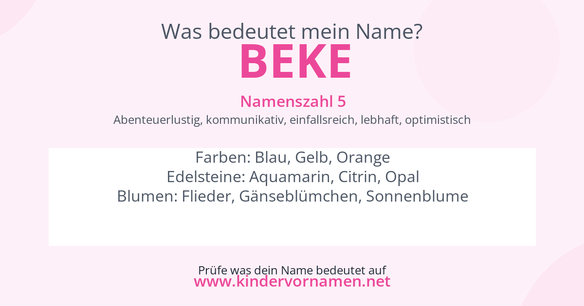 Was bedeutet der Name Beke?