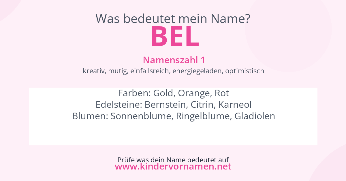 Was bedeutet der Name Bel?