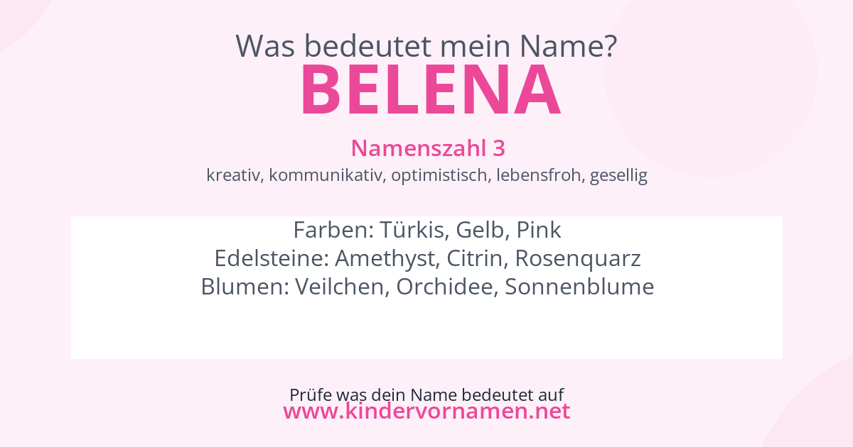 Was bedeutet der Name Belena?