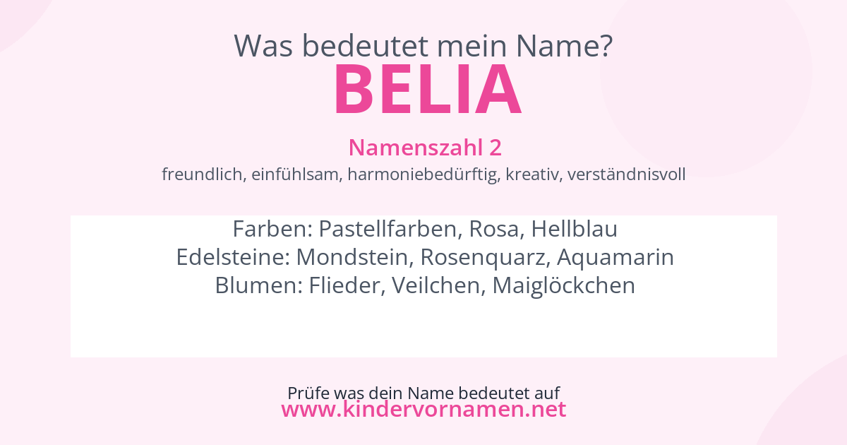 Was bedeutet der Name Belia?