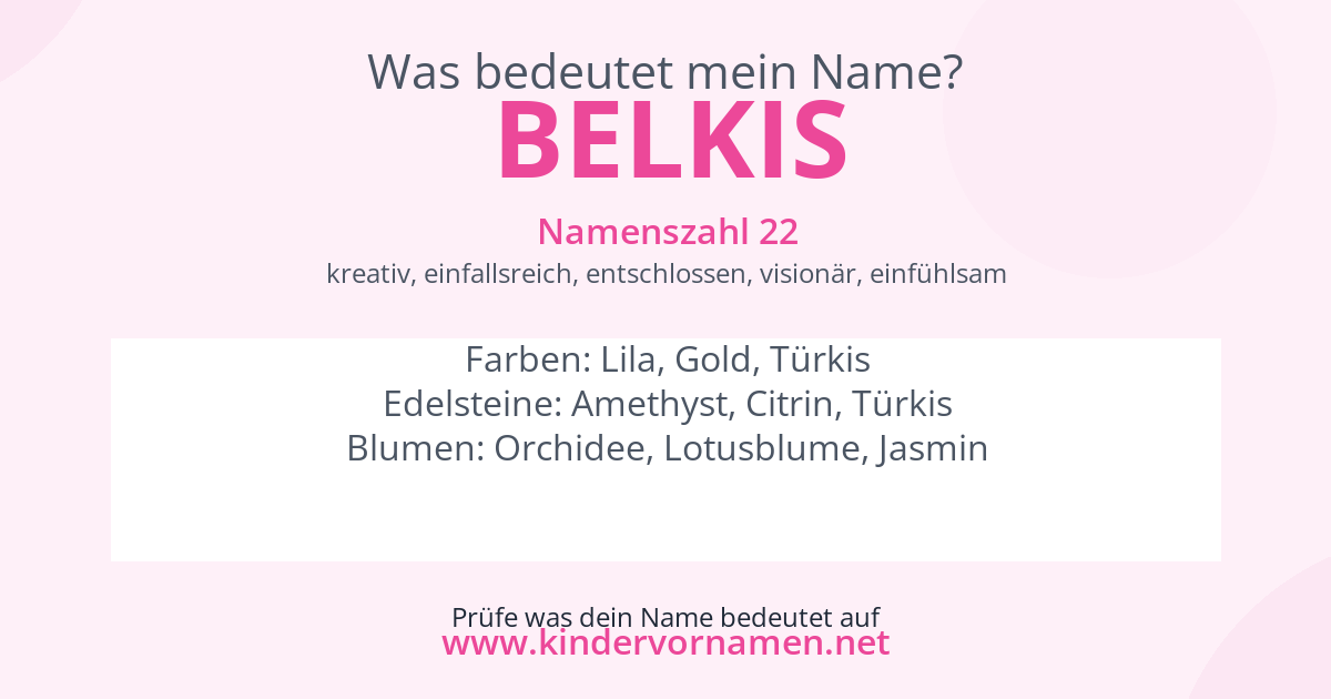 Was bedeutet der Name Belkis?