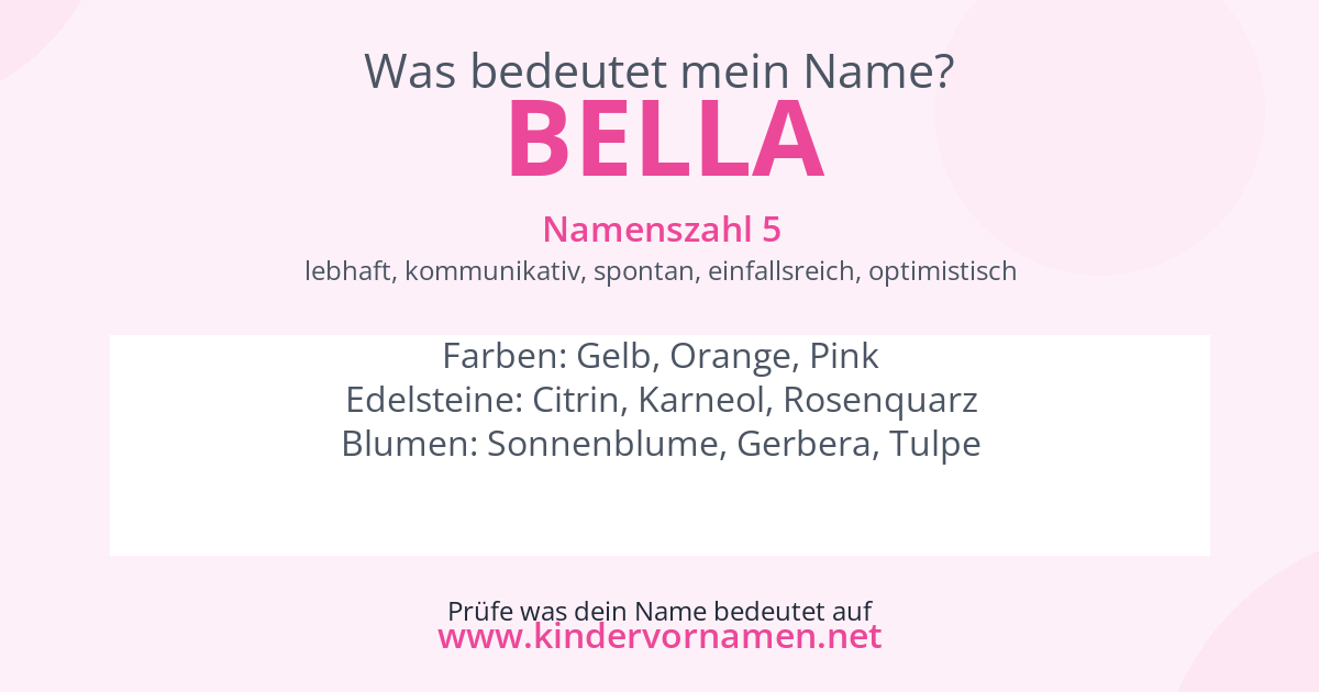 Was bedeutet der Name Bella?