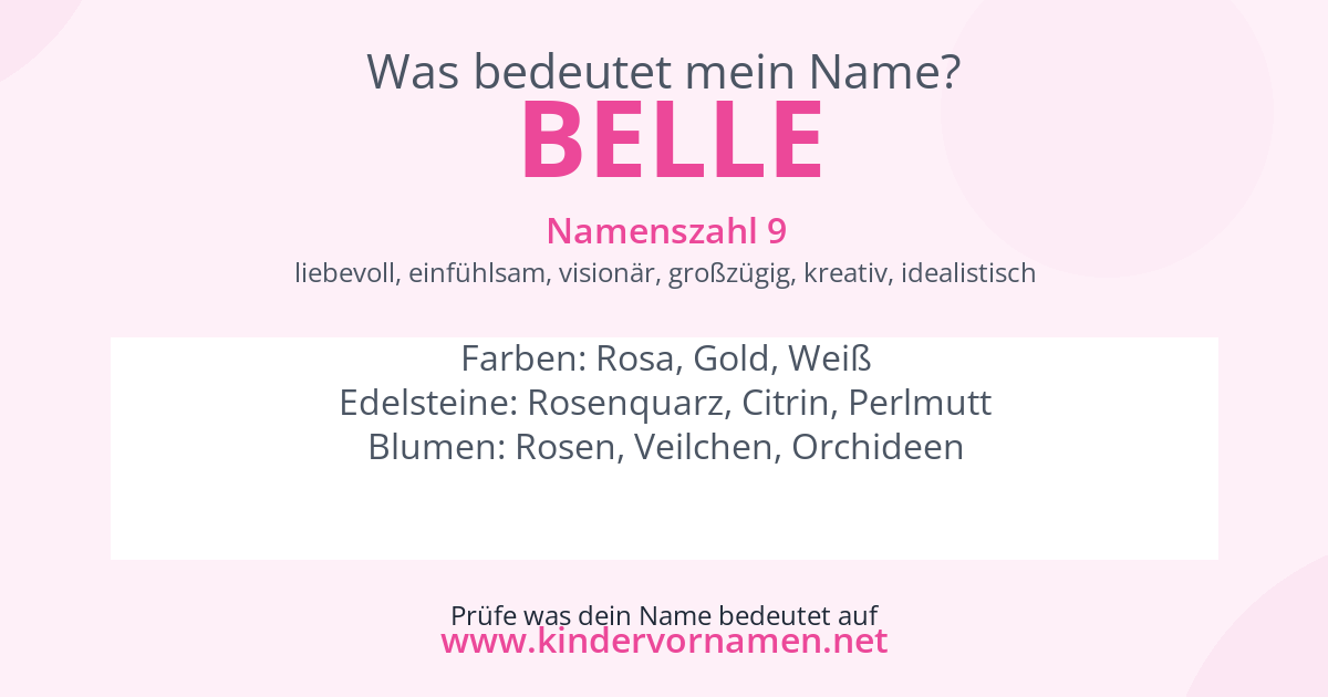 Was bedeutet der Name Belle?
