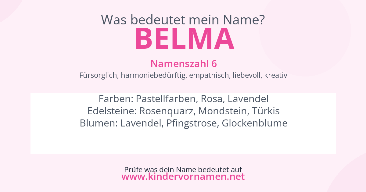 Was bedeutet der Name Belma?