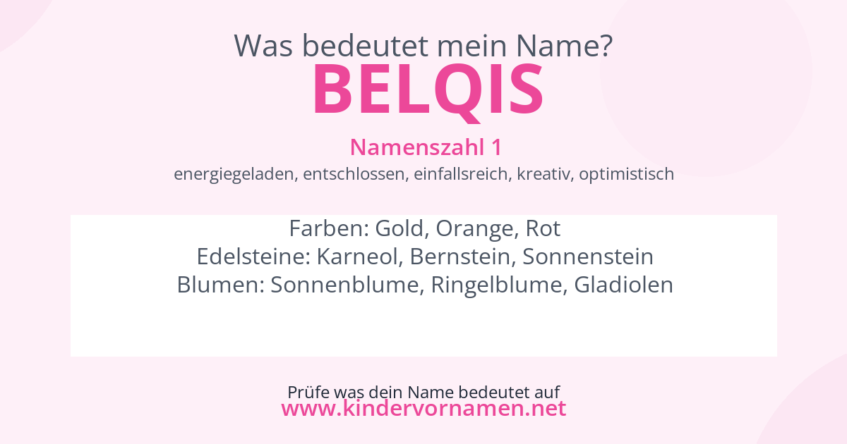 Was bedeutet der Name Belqis?