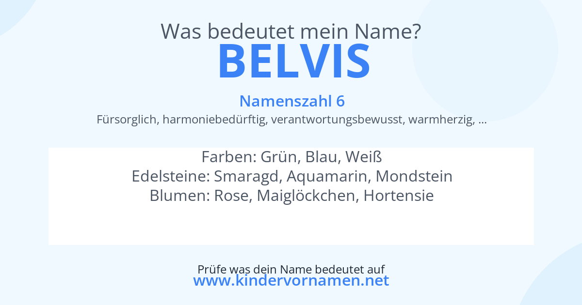 Was bedeutet der Name Belvis?