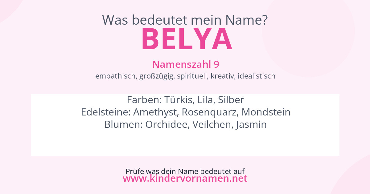 Was bedeutet der Name Belya?