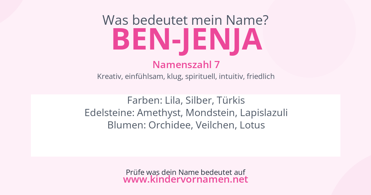 Was bedeutet der Name Ben-Jenja?