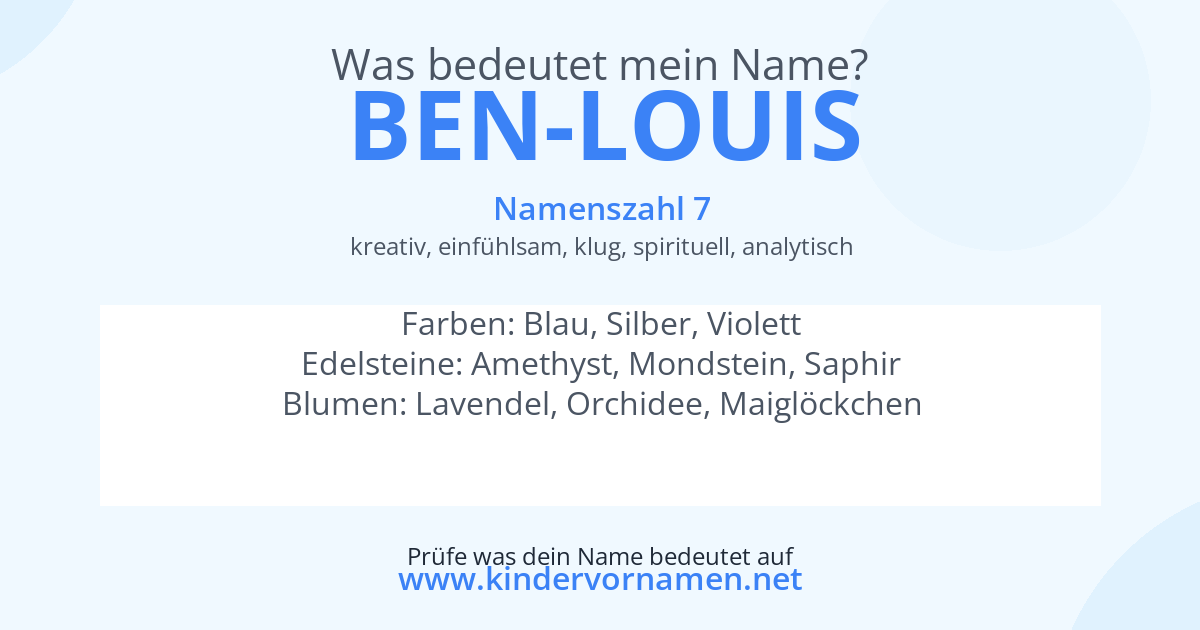 Was bedeutet der Name Ben-Louis?