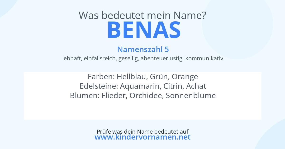 Was bedeutet der Name Benas?