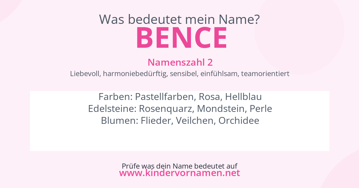 Was bedeutet der Name Bence?