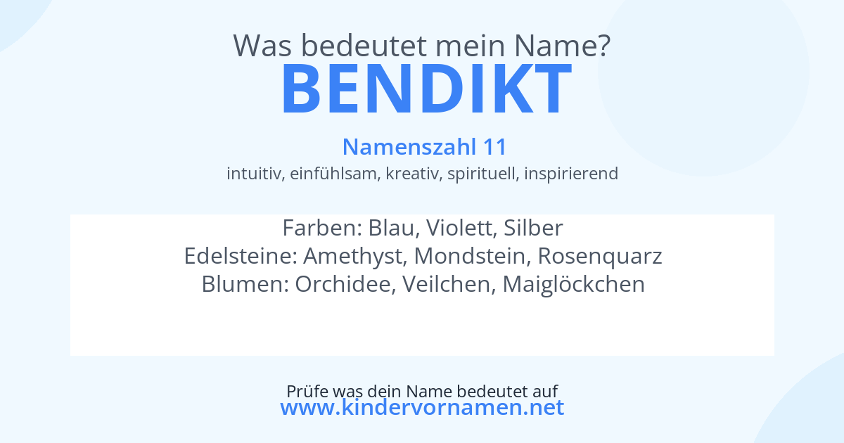 Was bedeutet der Name Bendikt?
