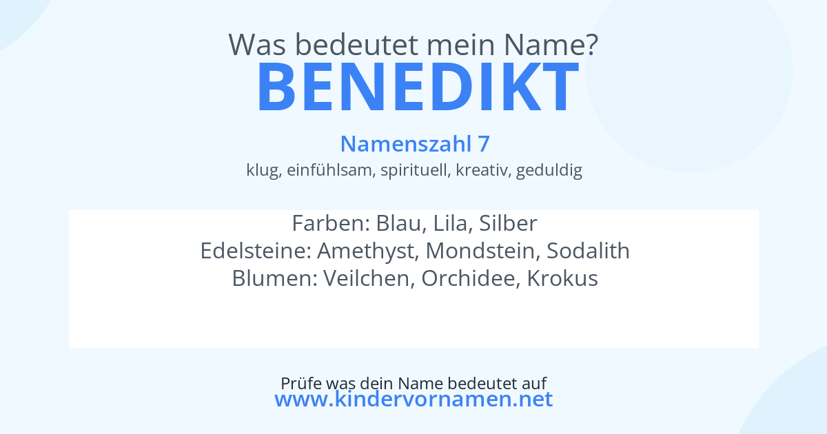 Was bedeutet der Name Benedikt?
