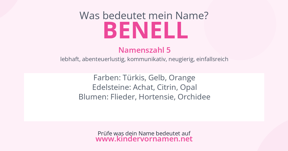 Was bedeutet der Name Benell?