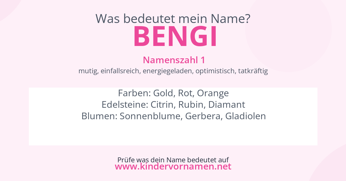 Was bedeutet der Name Bengi?