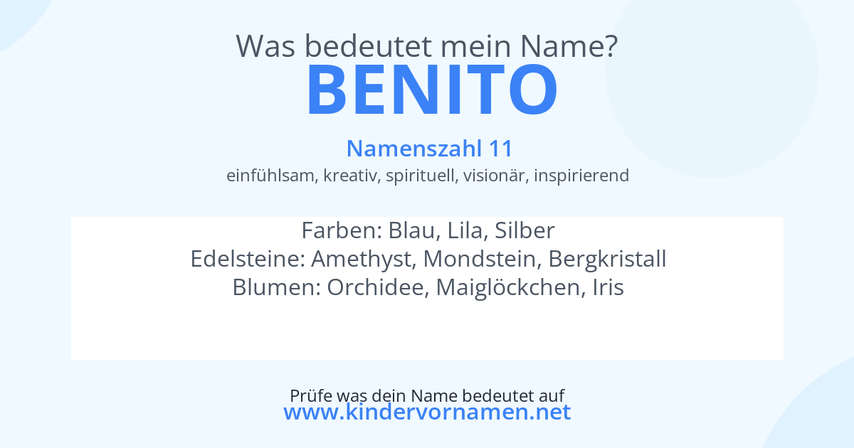 Was bedeutet der Name Benito?