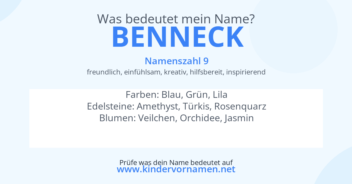 Was bedeutet der Name Benneck?