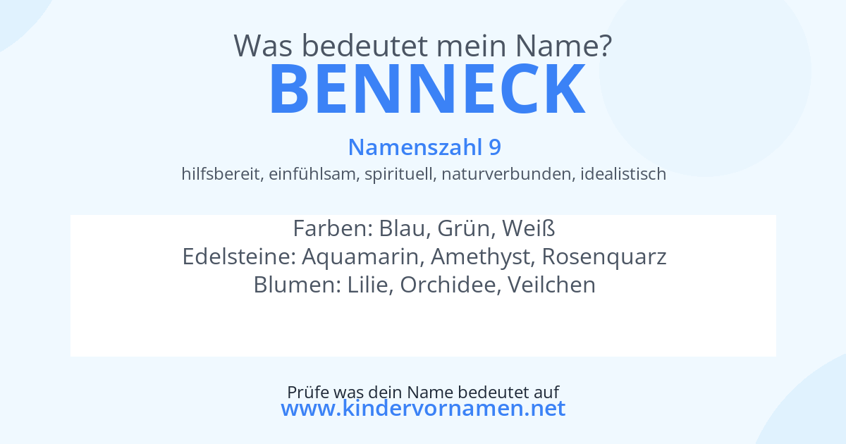 Was bedeutet der Name Benneck?