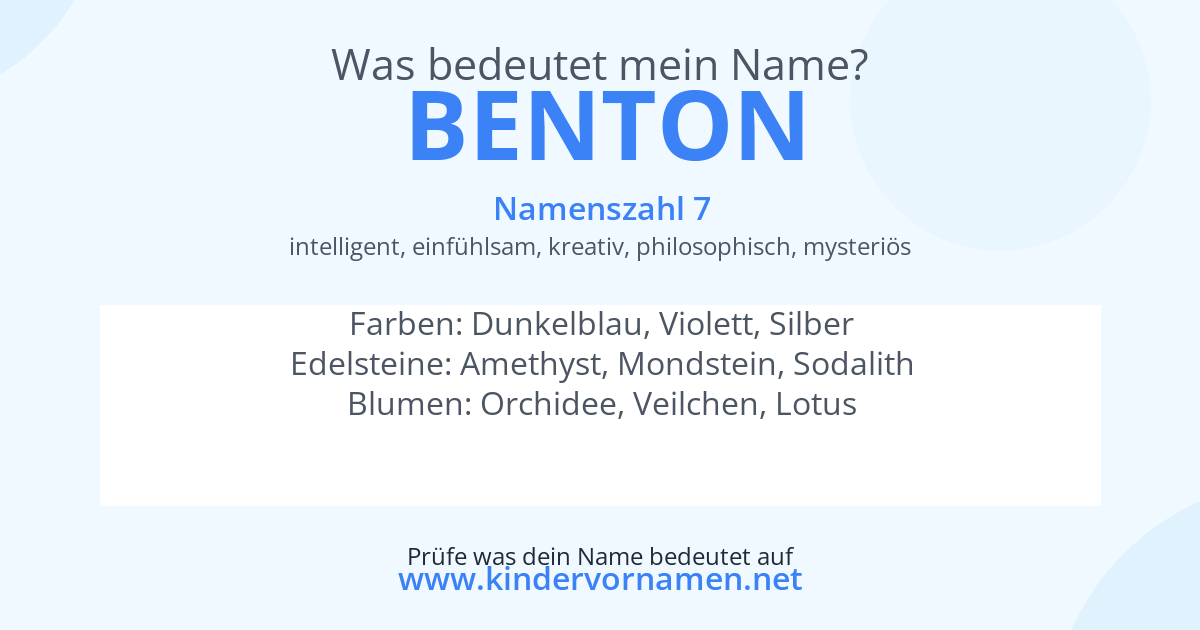 Was bedeutet der Name Benton?