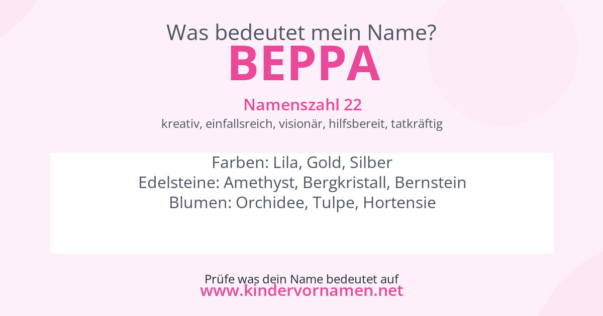 Was bedeutet der Name Beppa?