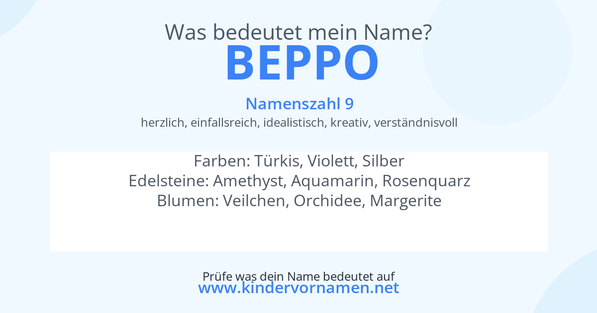 Was bedeutet der Name Beppo?