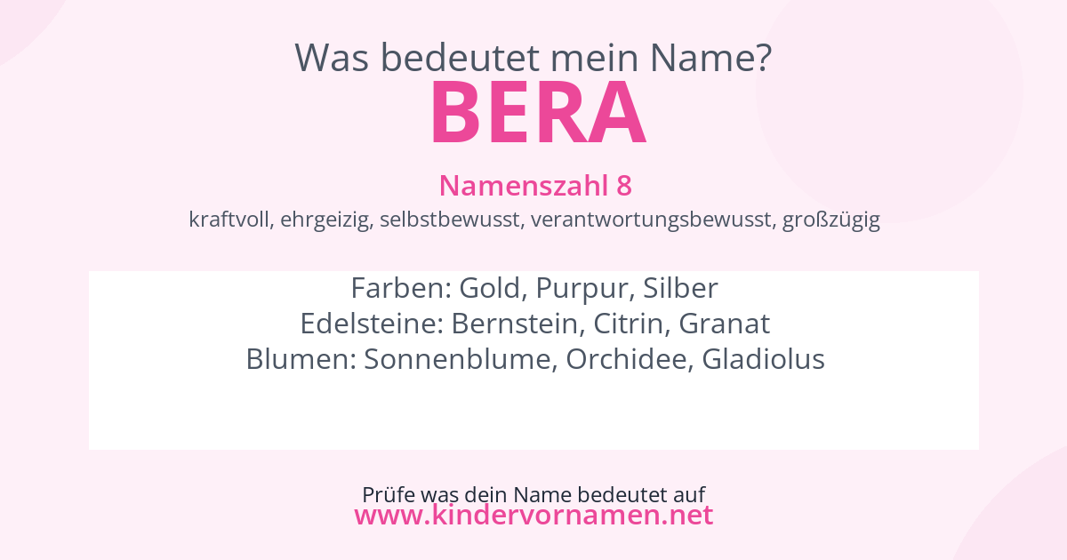 Was bedeutet der Name Bera?
