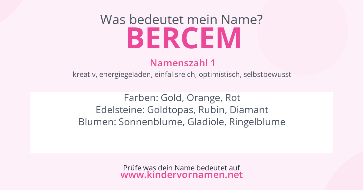 Was bedeutet der Name Bercem?