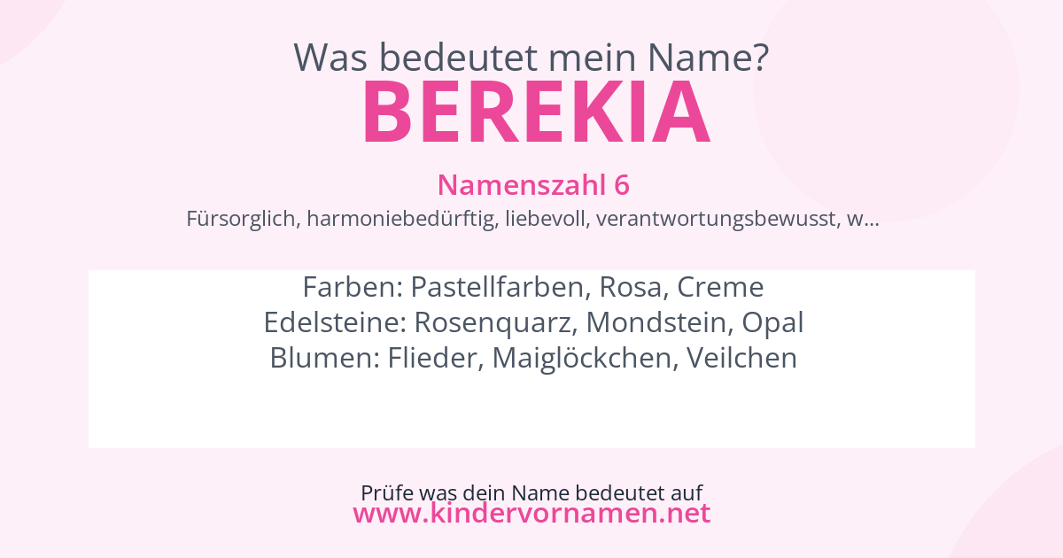 Was bedeutet der Name Berekia?
