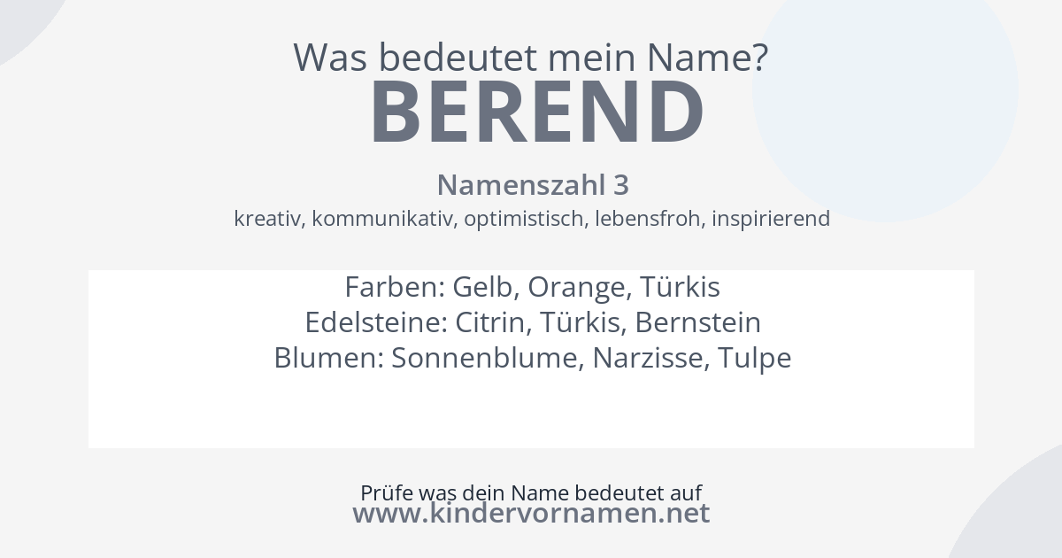Was bedeutet der Name Berend?