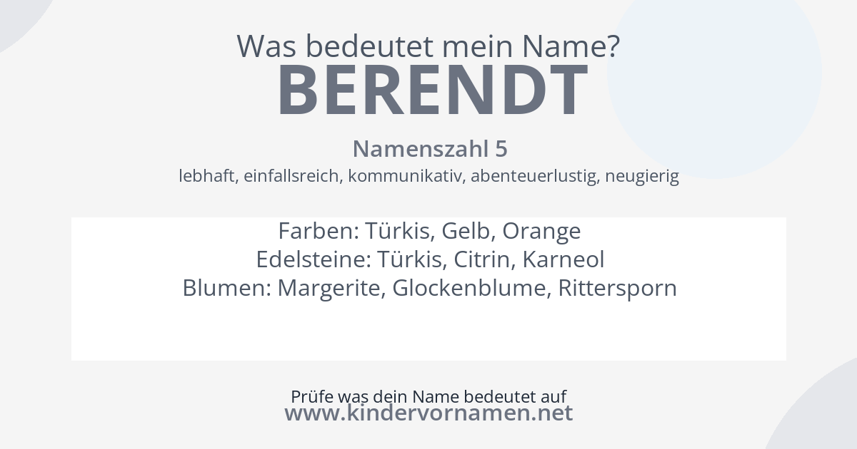 Was bedeutet der Name Berendt?