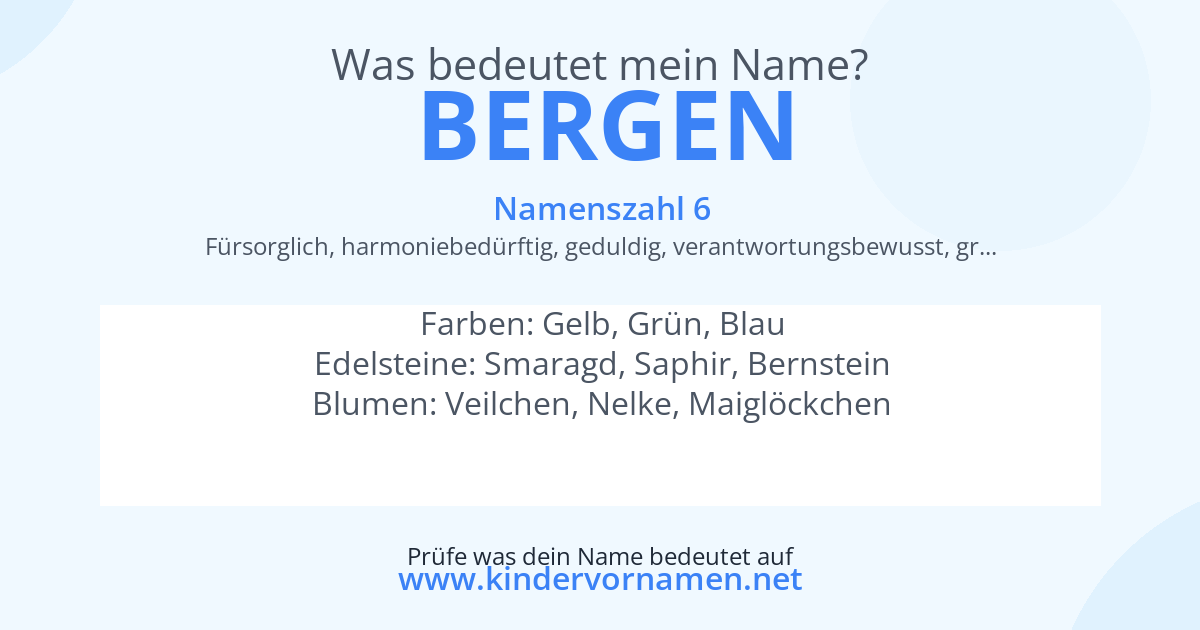 Was bedeutet der Name Bergen?