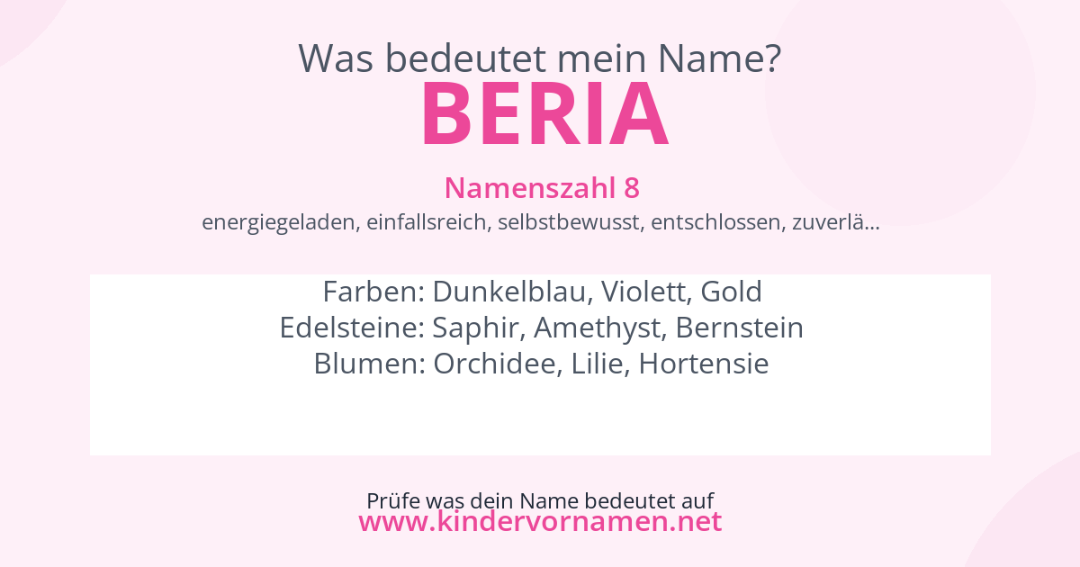Was bedeutet der Name Beria?