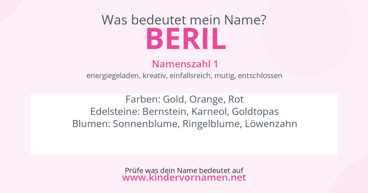 Was bedeutet der Name Beril?