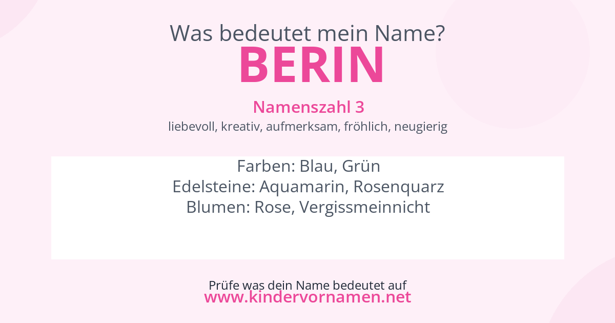 Was bedeutet der Name Berin?