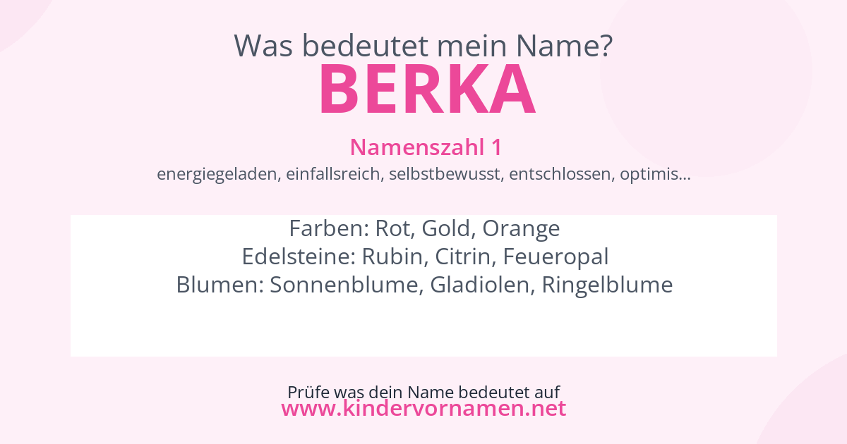 Was bedeutet der Name Berka?