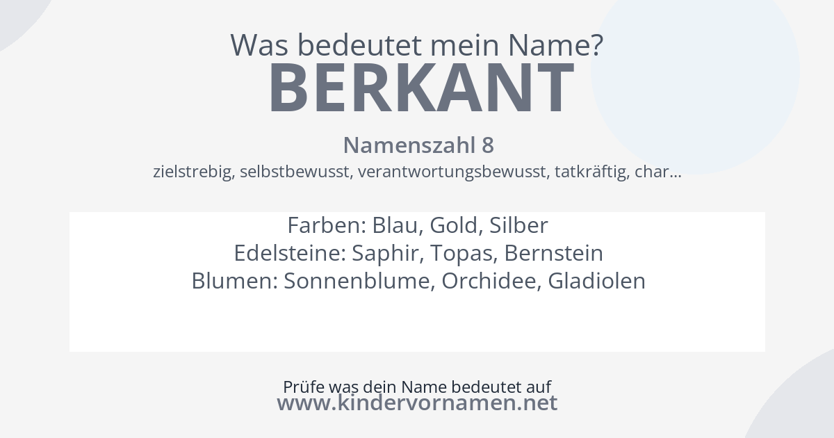 Was bedeutet der Name Berkant?